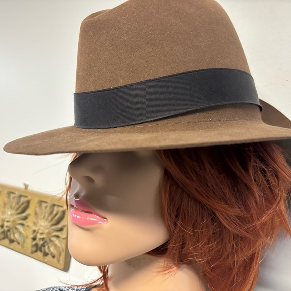 New! Biltmore Classic Brown Fedora Hat with Black Band-Sz 7 - Picture 2 of 6